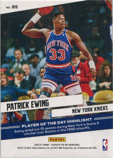 Panini Player of the Day 2020-21 Rainbow Parallel Base Card 85 Patrick Ewing