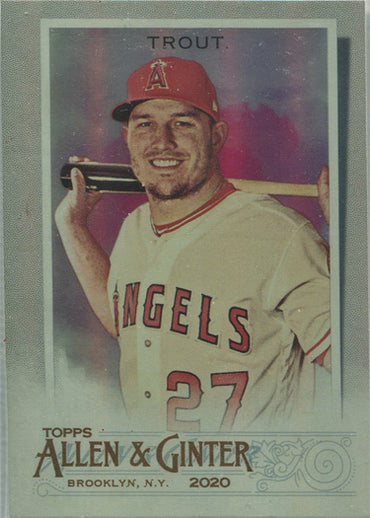 Topps Allen & Ginter Baseball 2020 Silver Frame Parallel Card 85 Mike Trout