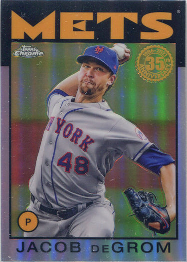 Topps Series One Baseball 2021 Chrome Silver Card 86BC-23 Jacob deGrom