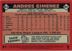 Topps Series One Baseball 2021 Chrome Silver Card 86BC-46 Andres Gimenez