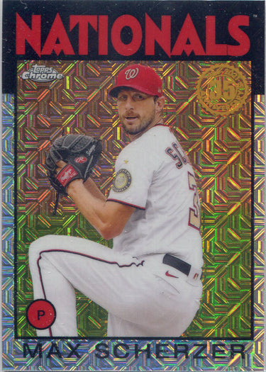 Topps Series One Baseball 2021 Chrome Silver Card 86BC-95 Max Scherzer