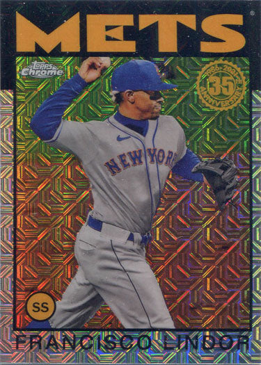 Topps Series Two Baseball 2021 Chrome Silver Card 86TC-100 Francisco Lindor