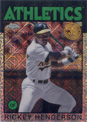 Topps Series Two Baseball 2021 Chrome Silver Card 86TC-23 Rickey Henderson