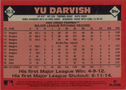 Topps Series Two Baseball 2021 Chrome Silver Card 86TC-38 Yu Darvish