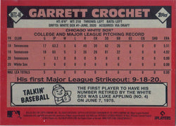 Topps Series Two Baseball 2021 Chrome Silver Card 86TC-46 Garrett Crochet