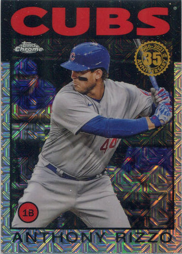 Topps Series Two Baseball 2021 Chrome Silver Card 86TC-80 Anthony Rizzo
