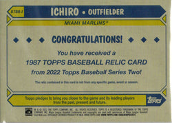 Topps Series Two Baseball 2022 Relic Card 87BR-I Ichiro 45/50