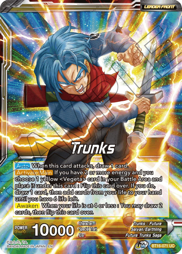 Trunks // SSB Vegeta & SS Trunks, Father-Son Onslaught (BT16-071) [Realm of the Gods Prerelease Promos]