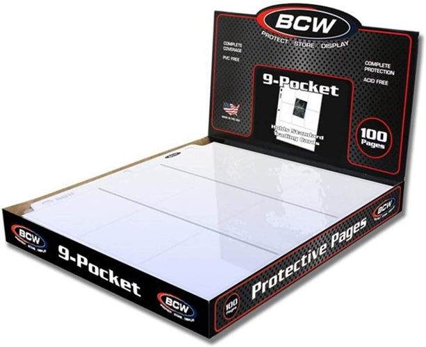 BCW 9-POCKET CARD PAGE BOX 100CT