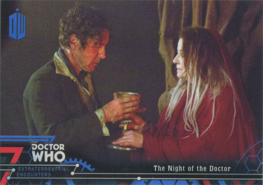Doctor Who Extraterrestrial Encounters Blue Parallel Chase Card 90 #01/99