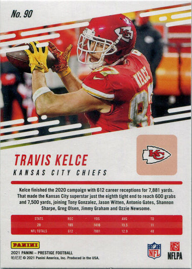 Panini Prestige Football 2021 Xtra Points Diamond Parallel Card 90 Travis Kelce