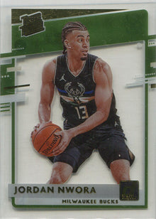 Panini Clearly Donruss Basketball 2020-21 Gold Rated Rookie Card 92 Jordan Nwora
