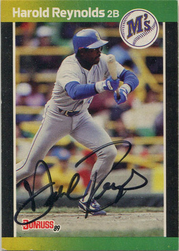 Donruss Baseball 1989 Autographed Base Card 93 Harold Reynolds