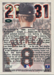 Topps Baseball 1996 Base Card 96 Cal Ripken