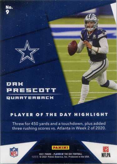 Panini Player Of The Day Football 2021 Base Card 9 Dak Prescott