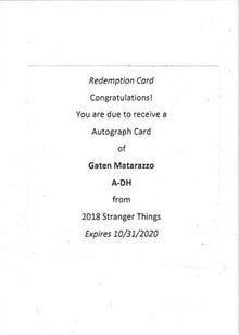 Stranger Things Season 2 Redeemed Redemption Card A-DH Gaten Matarazzo