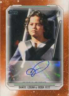 Star Wars Skywalker Saga Autograph Card Orange A-DL Daniel Logan Boba Fett 48/99