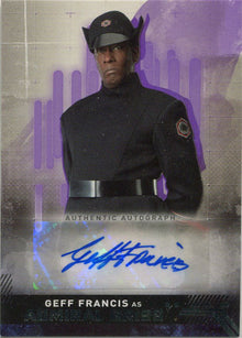 Star Wars Rise Skywalker Autograph Card A-AL Geff Francis as Griss Purple 22/25
