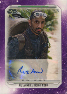 Star Wars Skywalker Saga Autograph Card Purple A-RA Riz Ahmed Bodhi Rook 2/5
