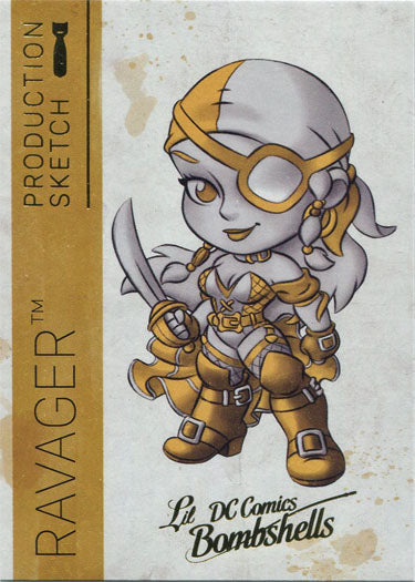 DC Bombshells 2 II Gold Deco Foil Production Sketch Chase Card A09 Ravager