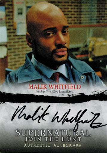 Supernatural Seasons One to Three Autograph Card A12 Malik Whitfield Henriksen