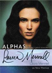Alphas Season One A4 Autograph Card Laura Mennell as Nina Theroux