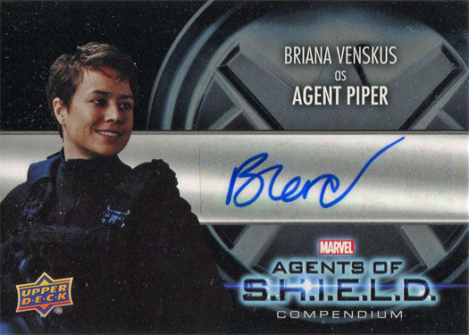 Marvel Agents of SHIELD Compendium Autograph Card AA-BV Briana Venskus as Piper