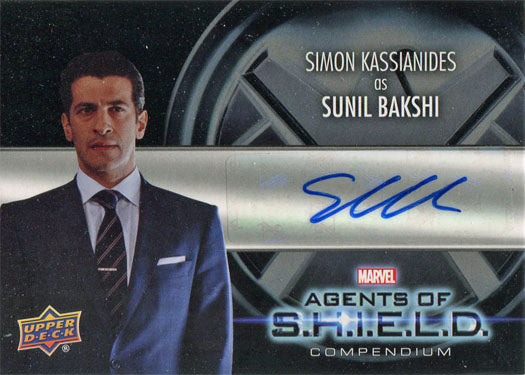 Marvel Agents of SHIELD Compendium Autograph Card AA-SS Simon Kassianides
