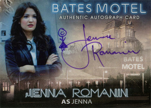Bates Motel Autograph Card AJR Jenna Romanin as Jenna Purple Ink Person