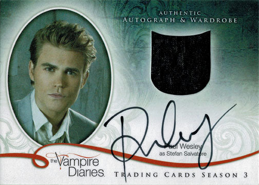 Vampire Diaries Season Three AM2 Autograph Wardrobe Card Paul Wesley as Stefan
