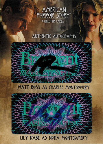 American Horror Story Season One Autograph Card AMR5 Matt Ross & Lily Rabe