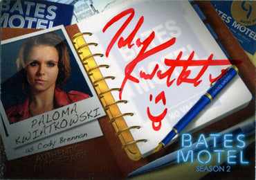 Bates Motel Season 2 Autograph Card APK1 Paloma Kwiatkowski as Cody - Red Thick