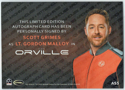 Orville Archives Silver Autograph Card AS5 Scott Grimes as Lt. Gordon Malloy