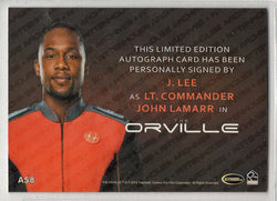Orville Archives Silver Autograph Card AS8 J. Lee as Lt. Cmdr. John Lamarr