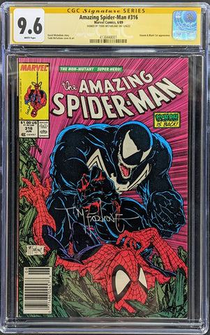 Amazing Spider-Man #316 Signed Todd McFarlane Graded CGC 9.6 Newstand Variant