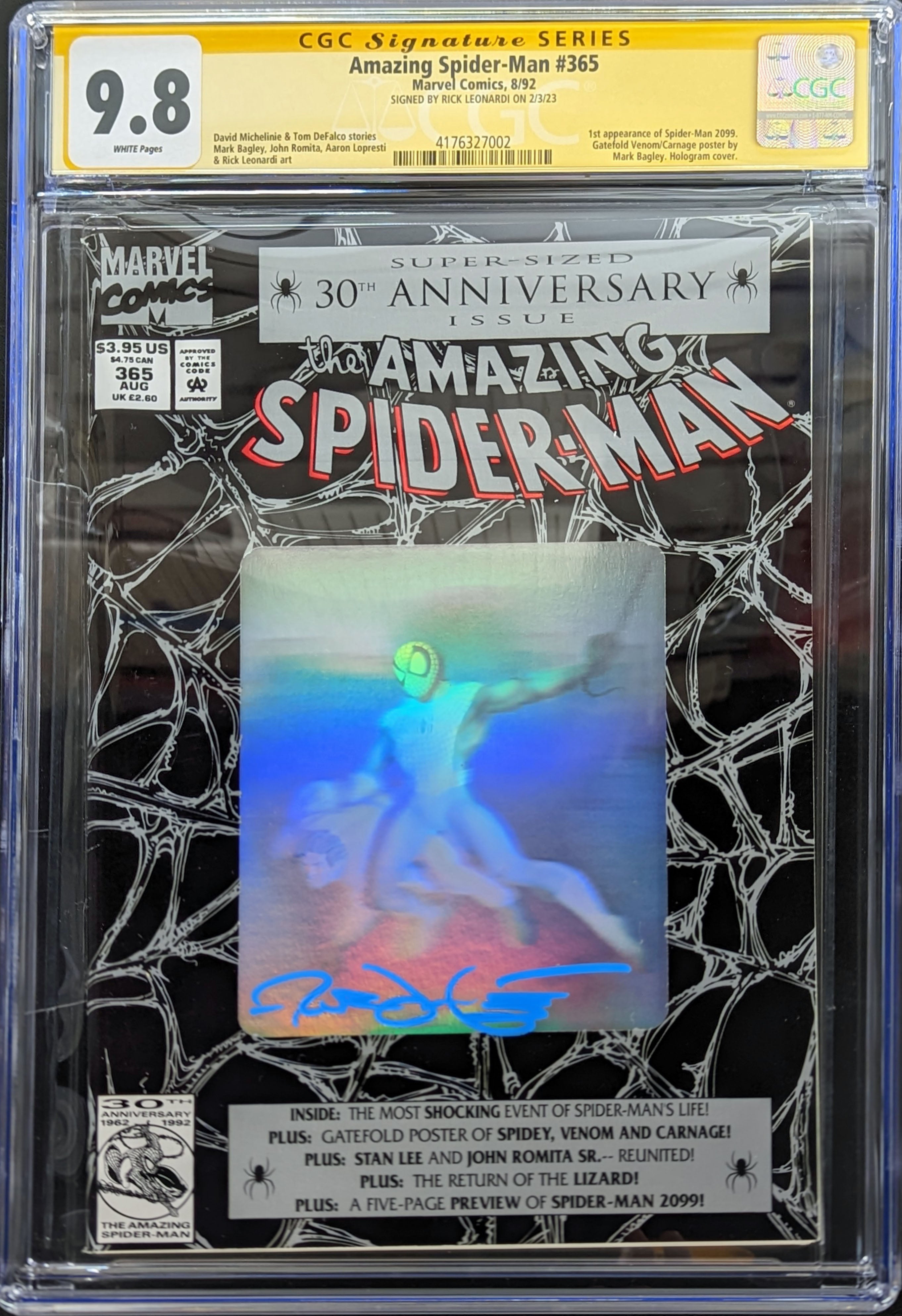 Amazing Spider-Man #365 CGC 9.8 Signed by Rick Leonardi