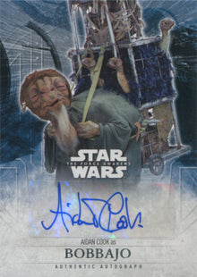 Star Wars the Force Awakens Series 2 Autograph Card Aidan Cook as Bobbajo