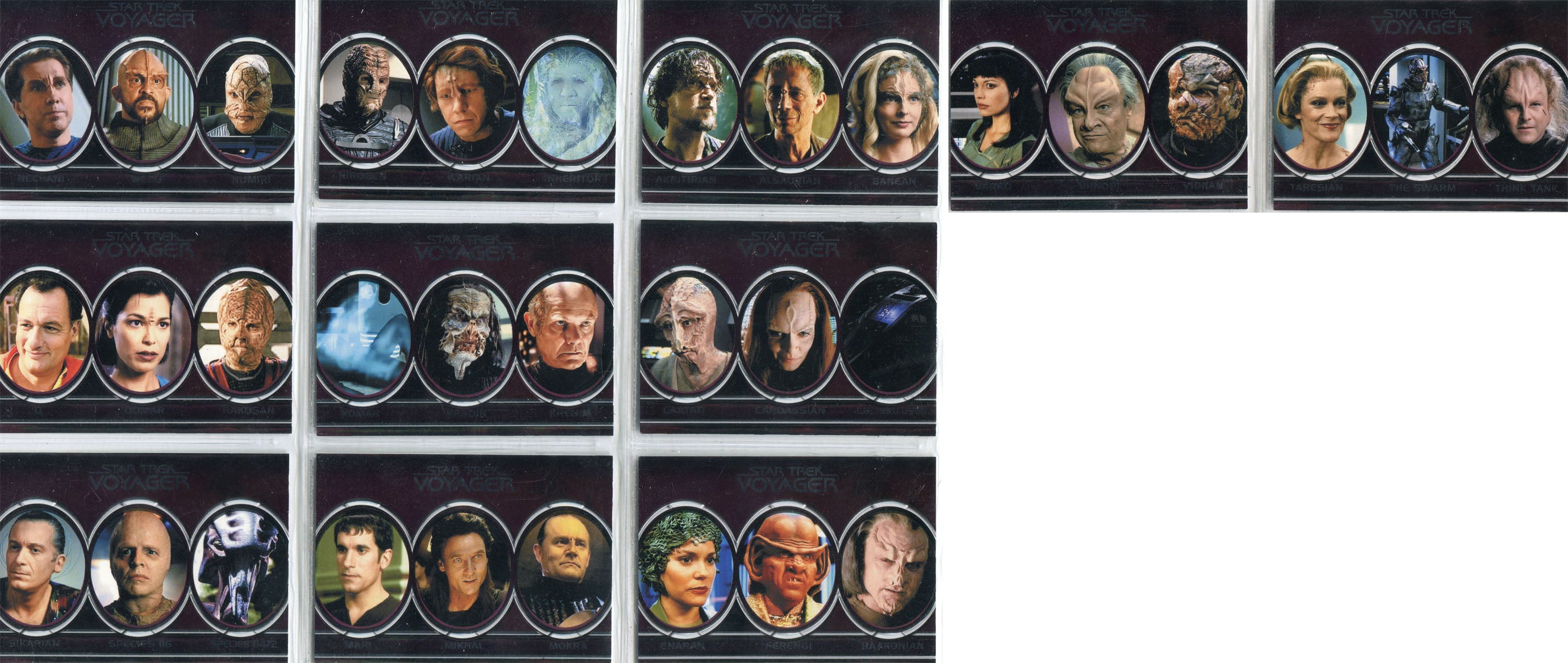 Star Trek Voyager Heroes & Villains Aliens Complete 11 Chase Card Set