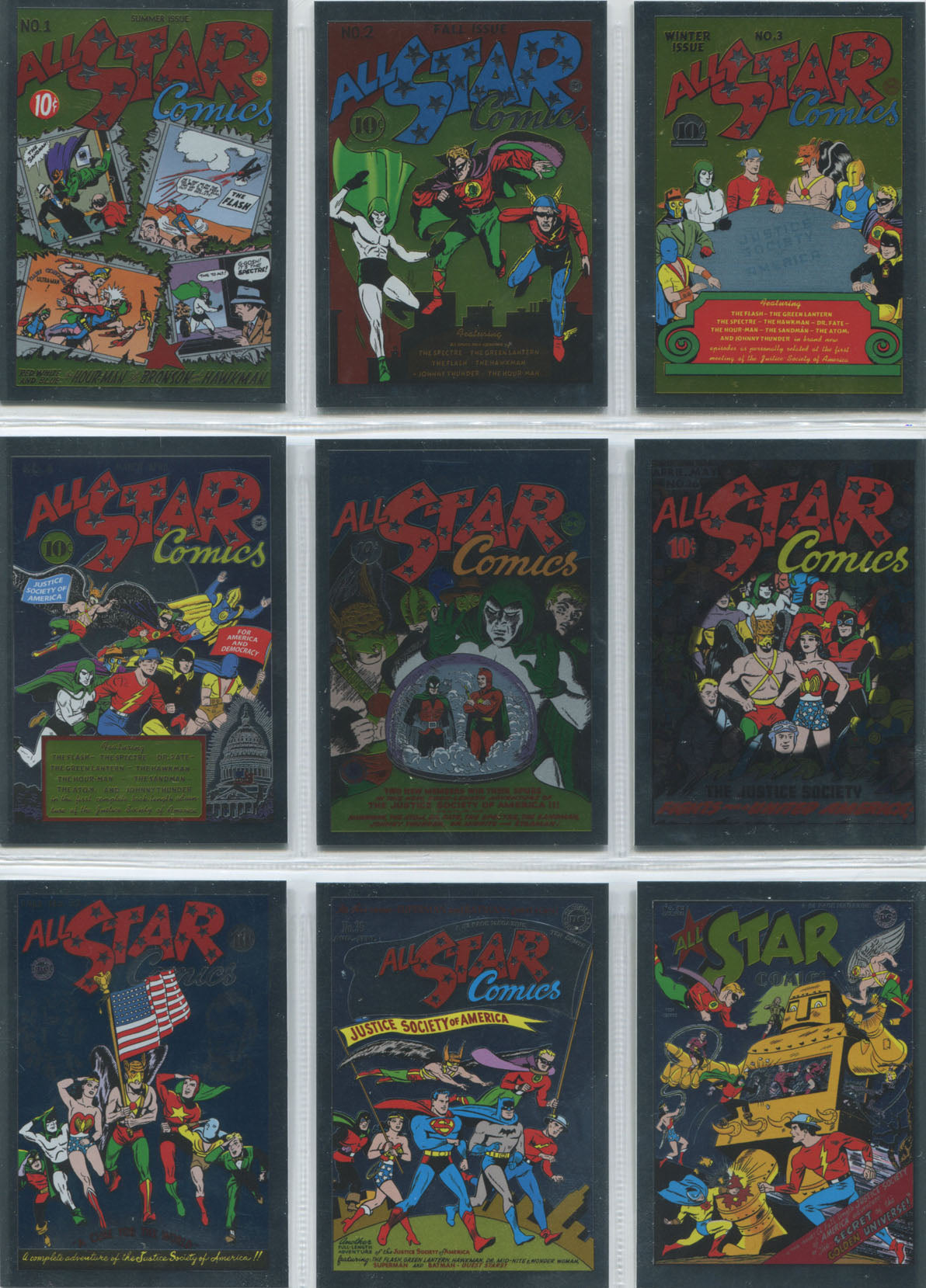 DC Comics Justice League All Star Comics Complete 9 Card Foil Parallel Chase Set