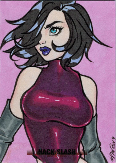 Hack/Slash Bad As Hell 5finity 2019 Sketch Card by Kristin Allen