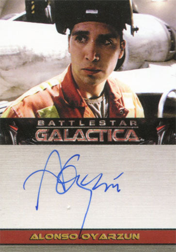 Battlestar Galactica Season 1 Autograph Card signed by Alonso Oyarzun as Socinus