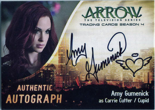 Arrow Season 4 Autograph Card AG Amy Gumenick as Carrie Cutter Cupid