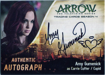 Arrow Season 4 Autograph Card AG Amy Gumenick as Carrie Cutter Cupid