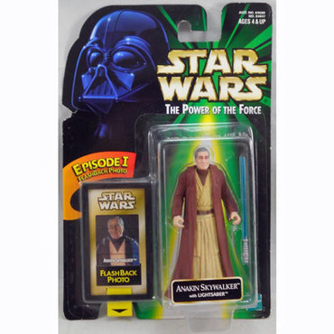 Star Wars POTF Anakin Skywalker with Lightsaber Action Figure with FlashBack Photo