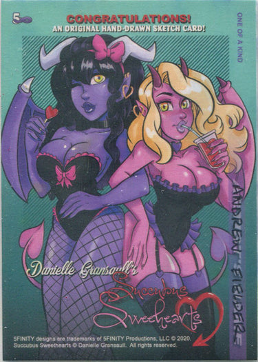 Succubus Sweethearts 5finity 2020 Sketch Card by Andrew Fielder V1