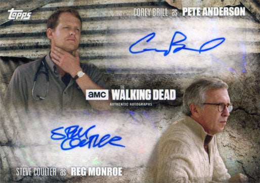 Walking Dead Season 5 Autograph Corey Brill & Steve Coulter as Pete & Reg 68/99