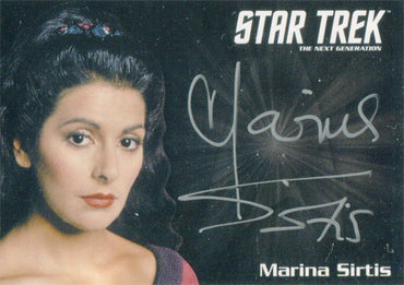 Star Trek TNG Portfolio Prints S1 Autograph Card Marina Sirtis as Deanna Troi