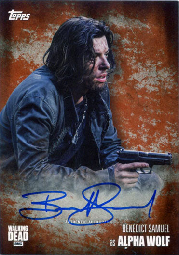 Walking Dead Season 5 Autograph Card Benedict Samuel as Alpha Wolf Rust #21/99