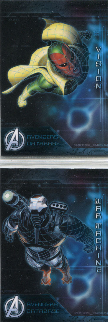 Marvel Avengers Age of Ultron Avengers Database Complete 15 Card Chase Set