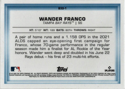 Bowman Chrome Baseball 2022 In 3D Insert Card B3D-1 Wander Franco